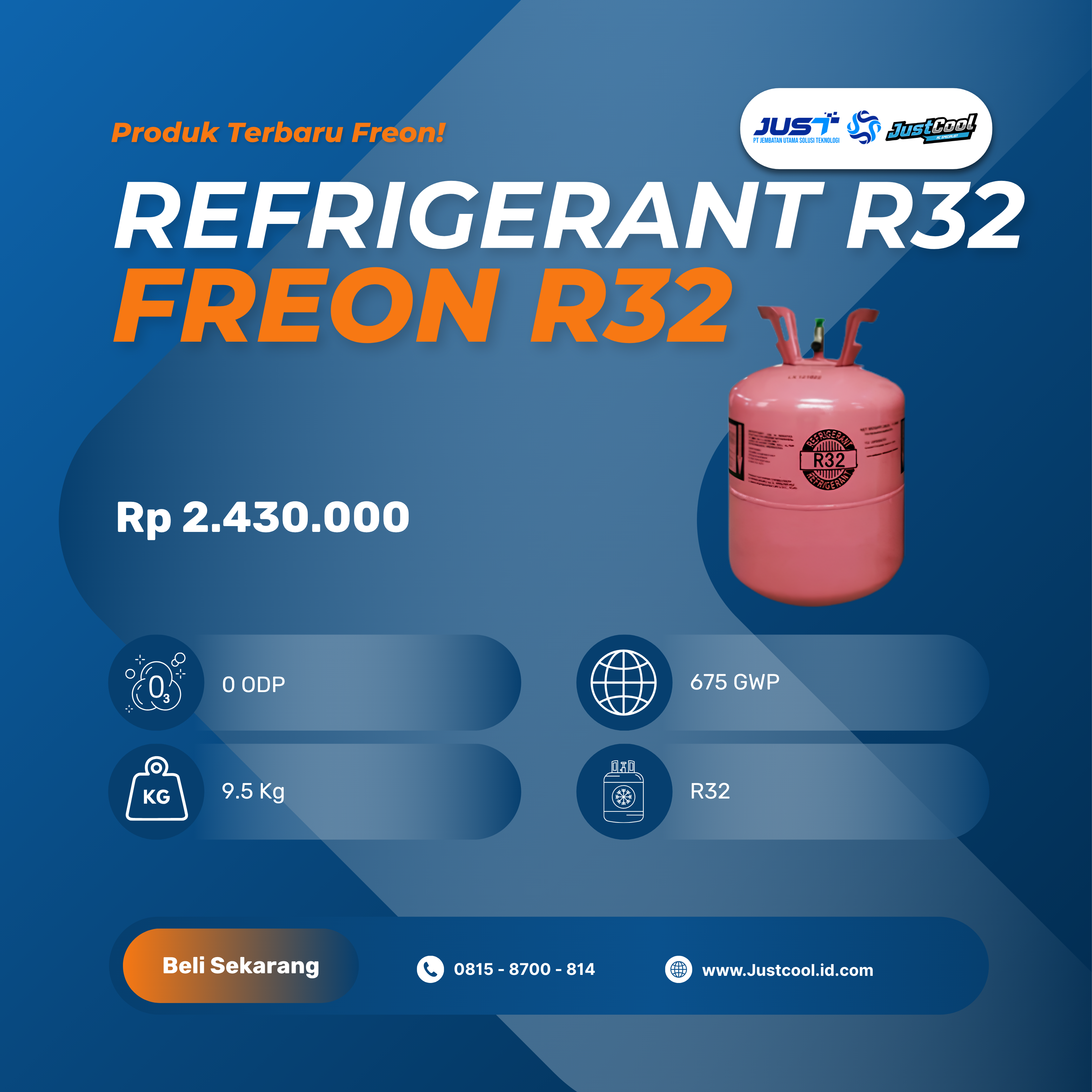 Freon R32 Tabung 9.5KG