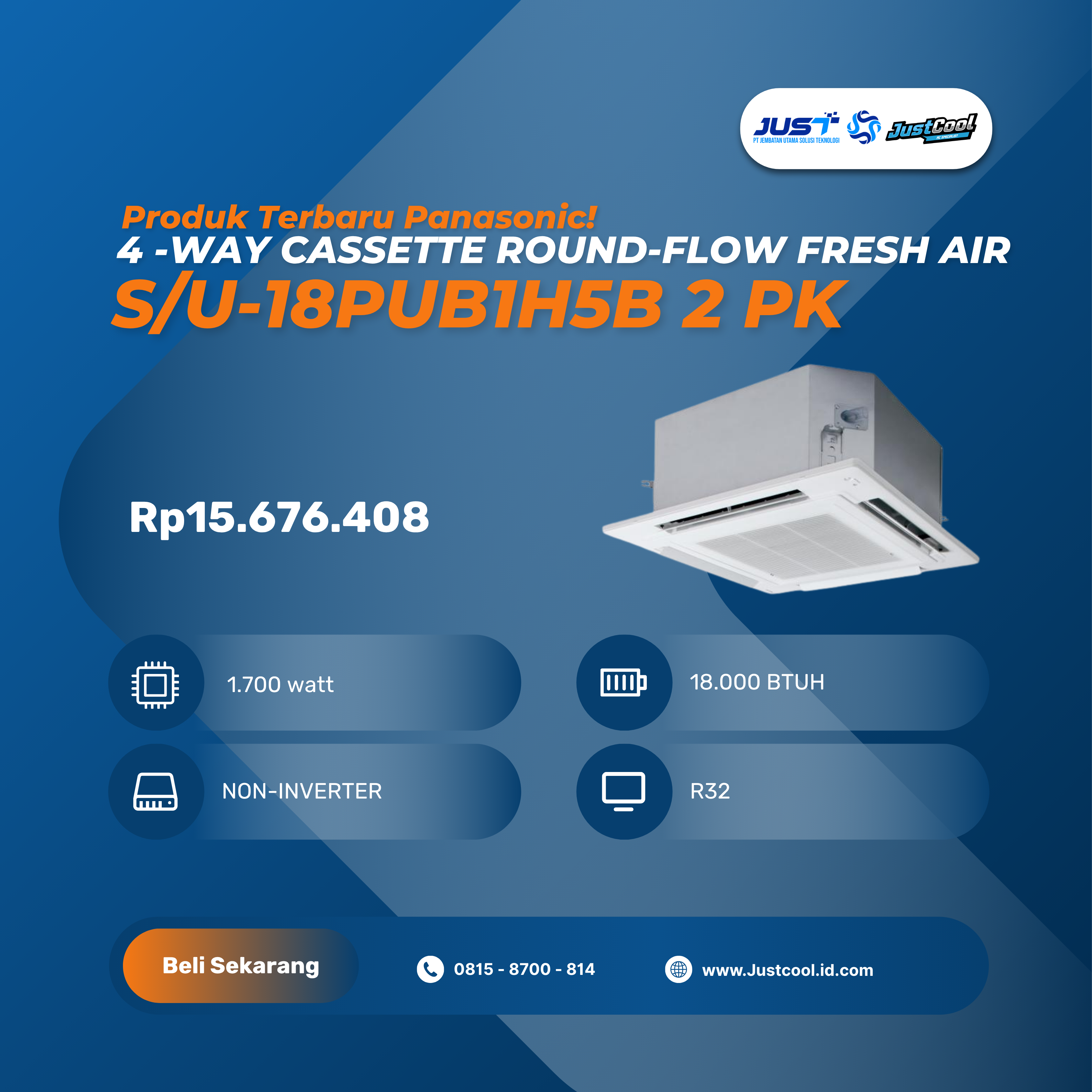 Panasonic 4-Way Cassette Round-Flow Fresh Air 2PK