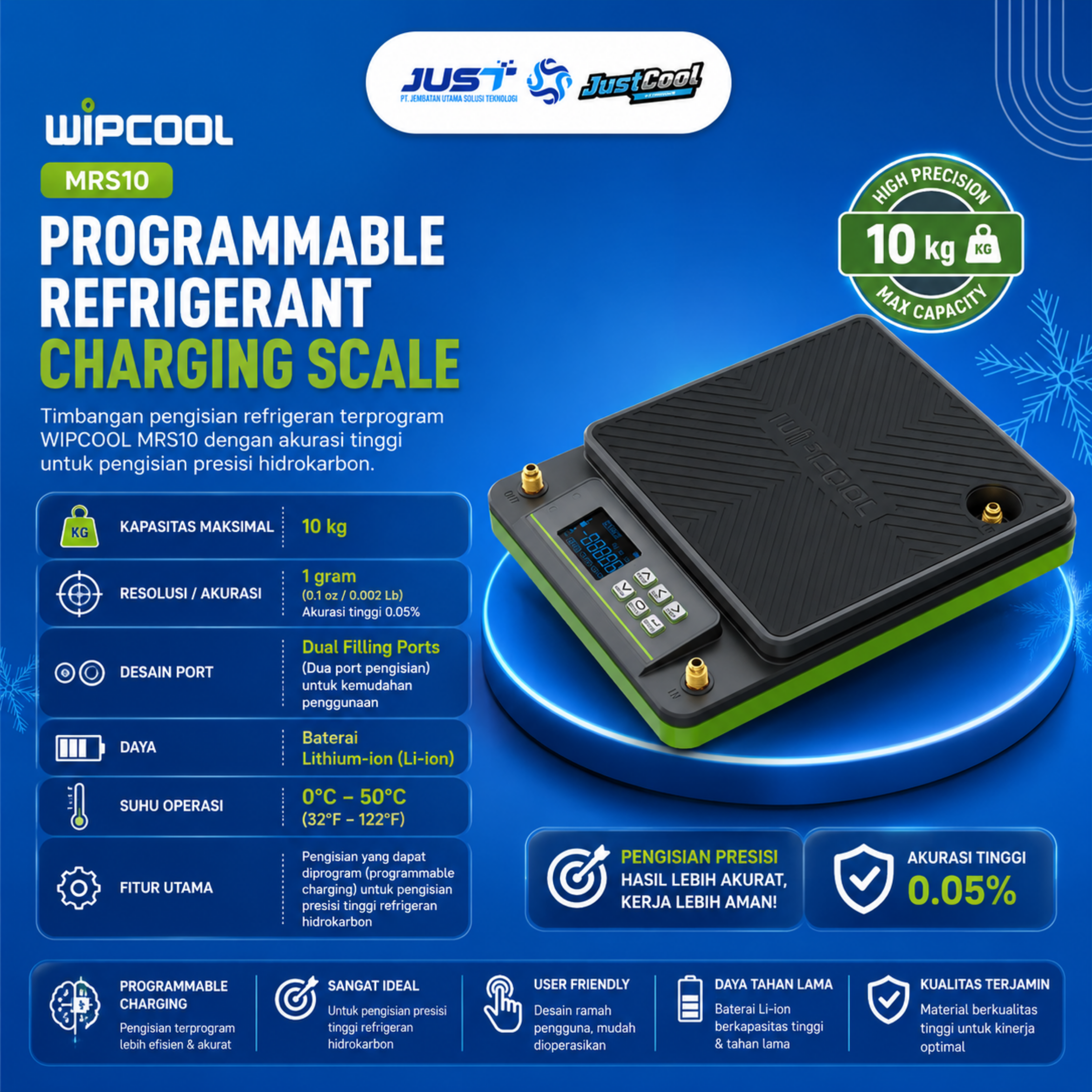 Wipcool Charging Scale A3 R90/600A Max 10Kg - Model MRS10 2