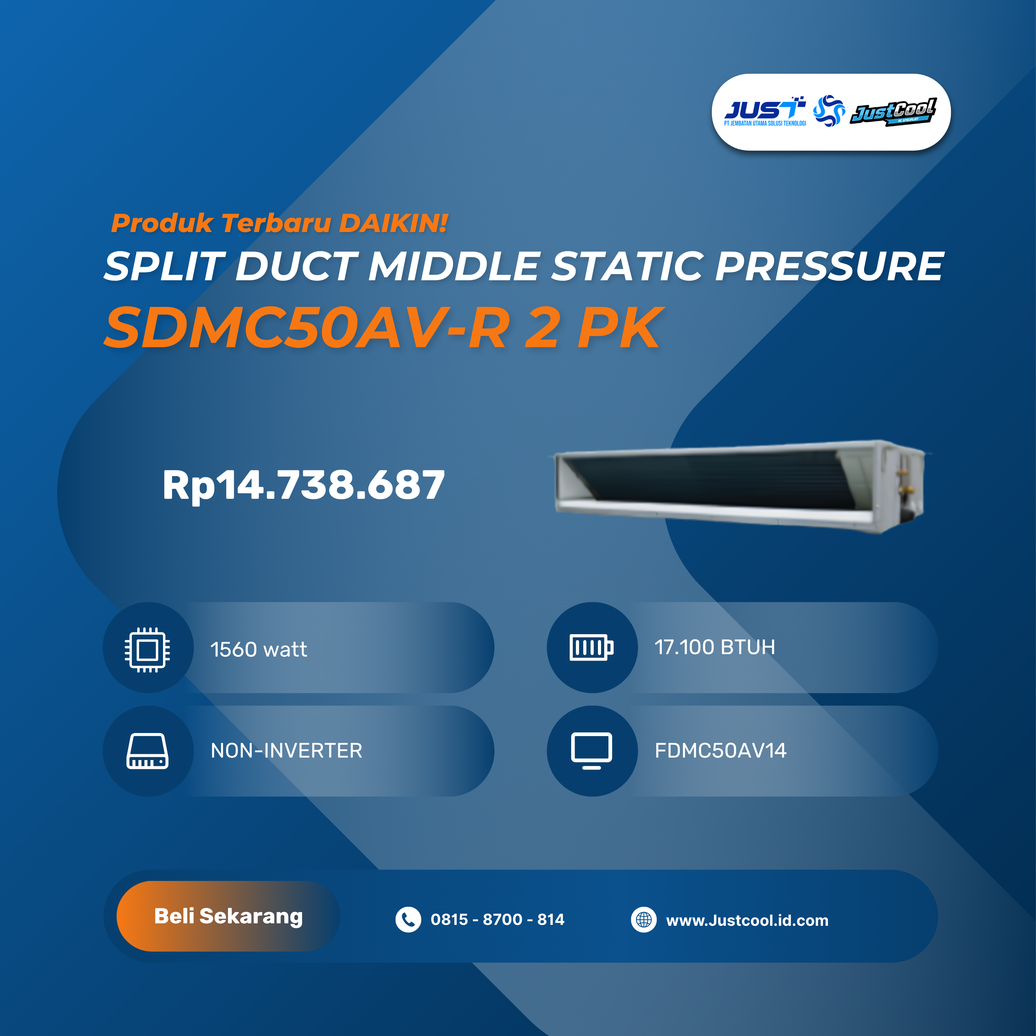 Daikin Split Duct Middle Static Pressure 2 PK