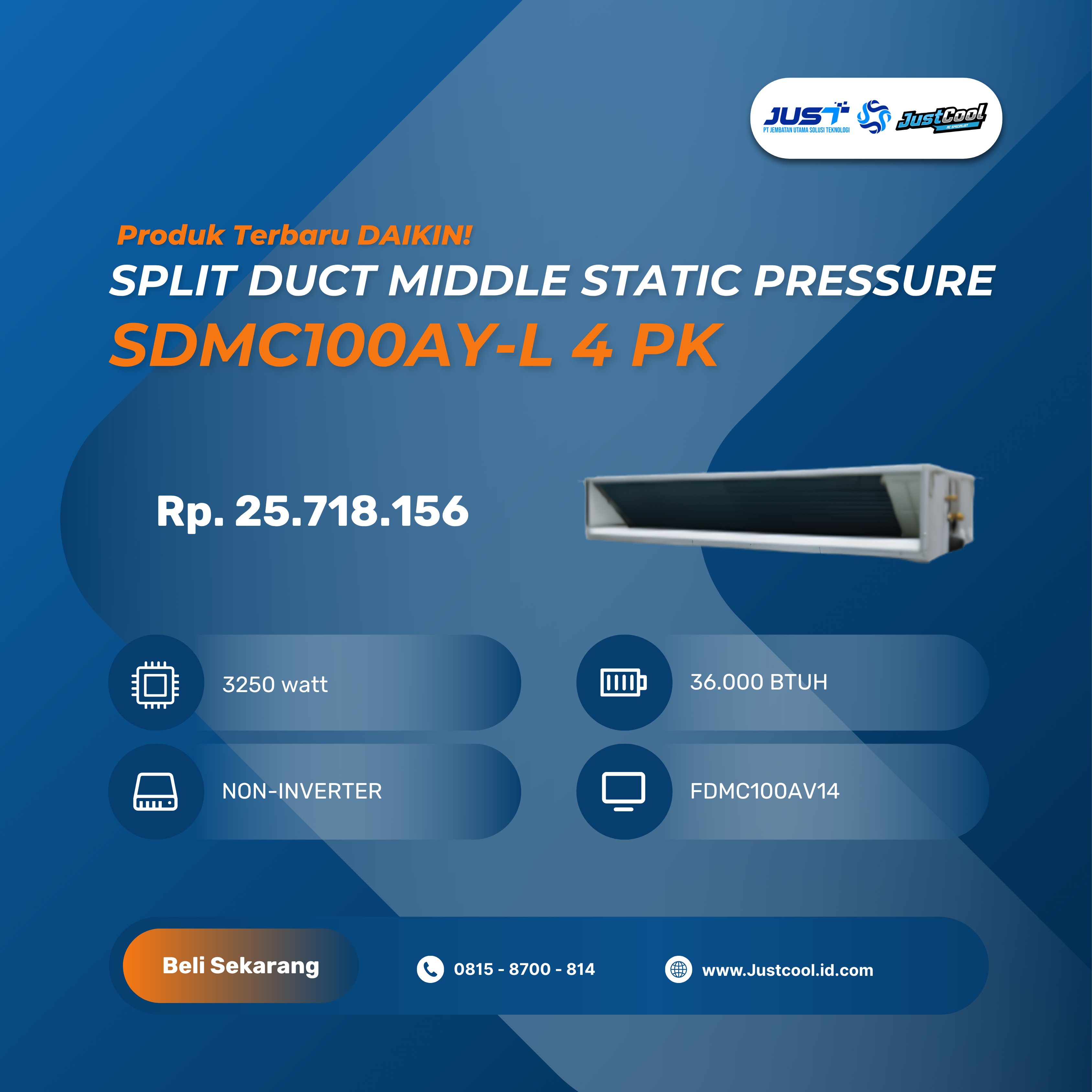 Daikin Split Duct Middle Static Pressure 4 PK