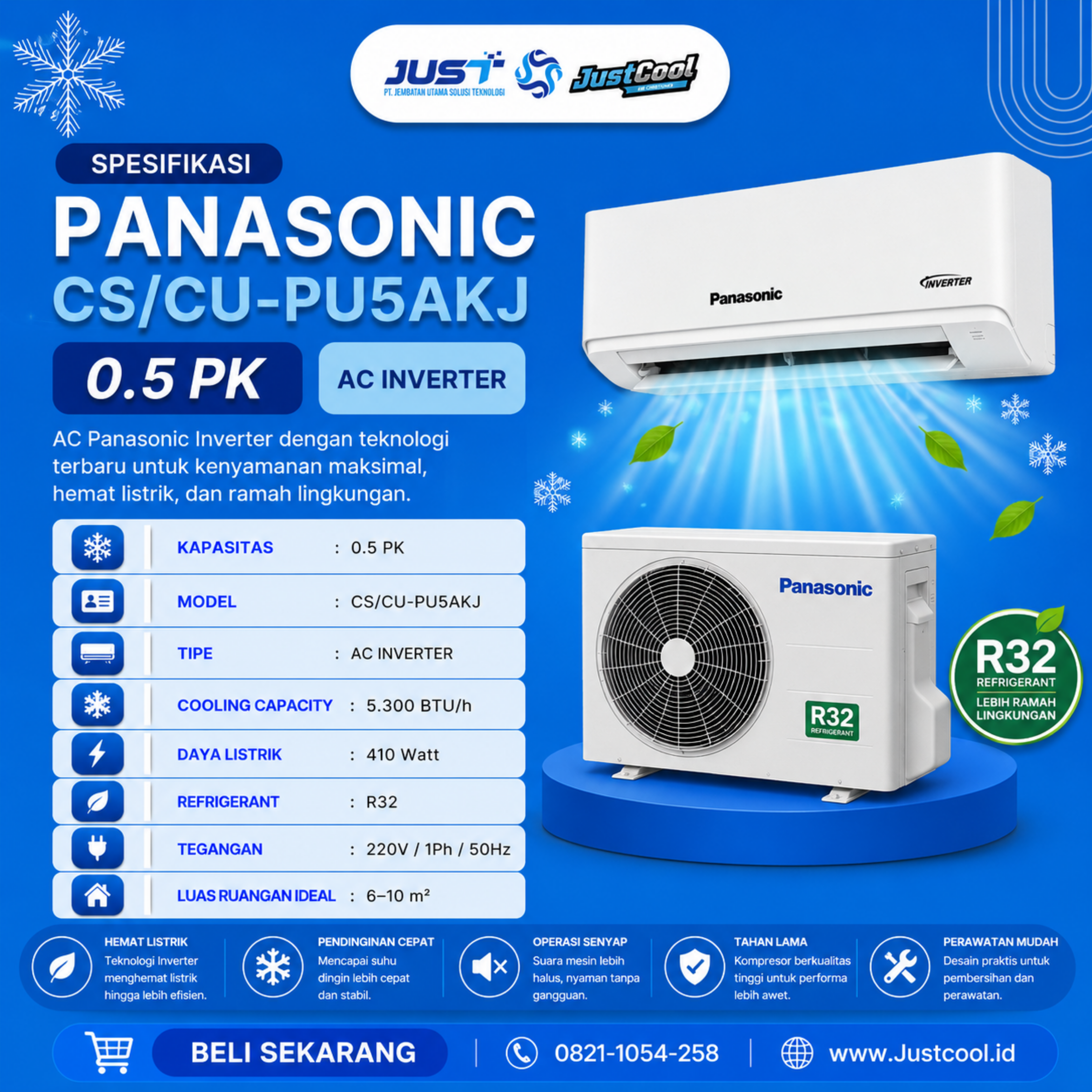 Panasonic Inverter CS/CU 0.5PK 3