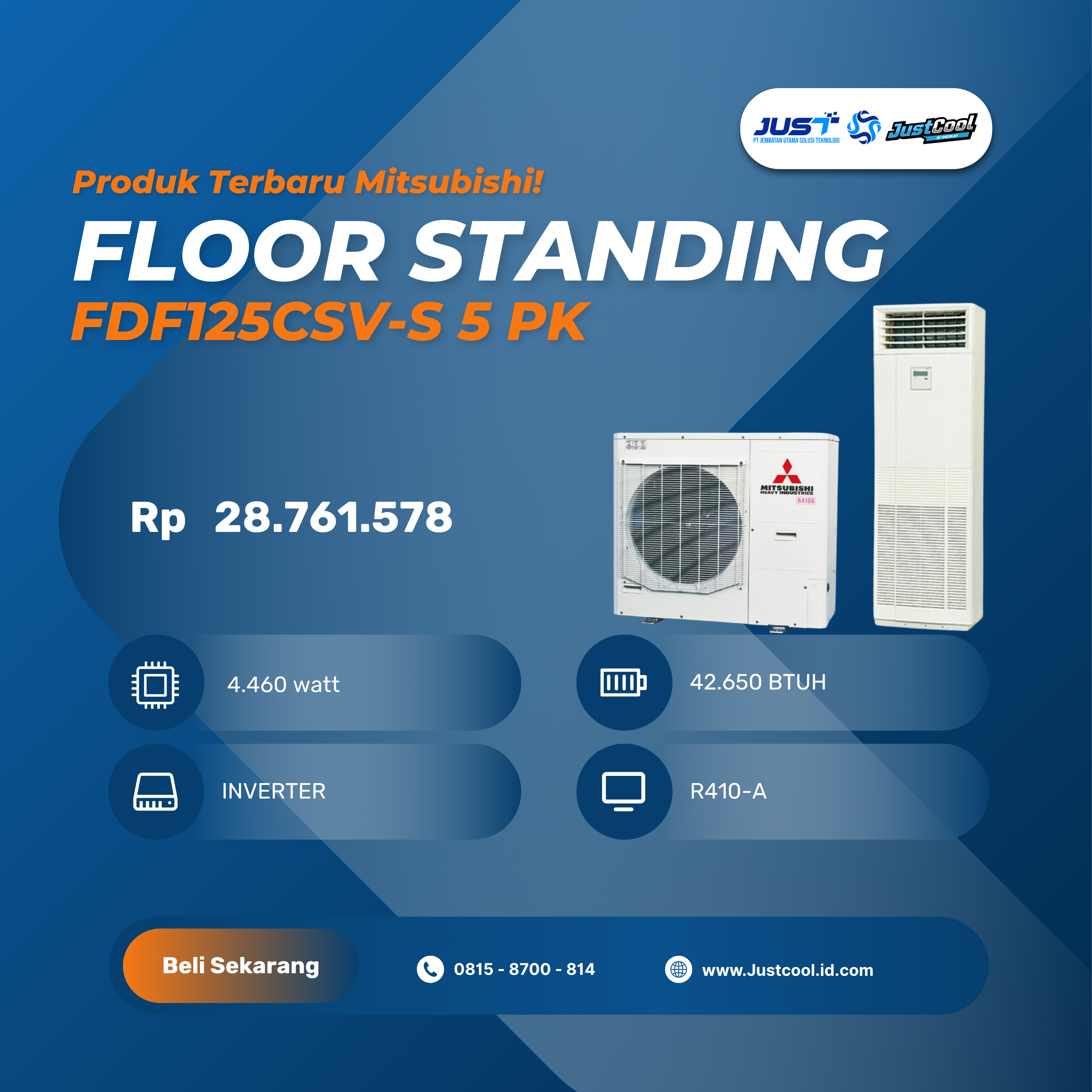 Mitsubshi Floorstanding FDF125CSV-S 5 PK