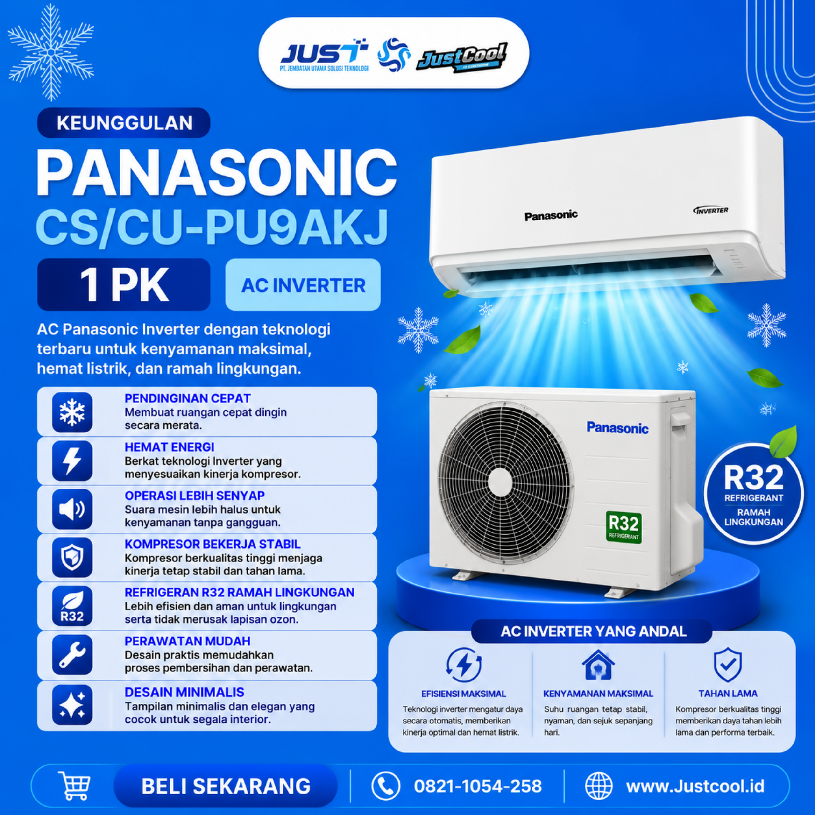 Panasonic Inverter CS/CU 1PK 2