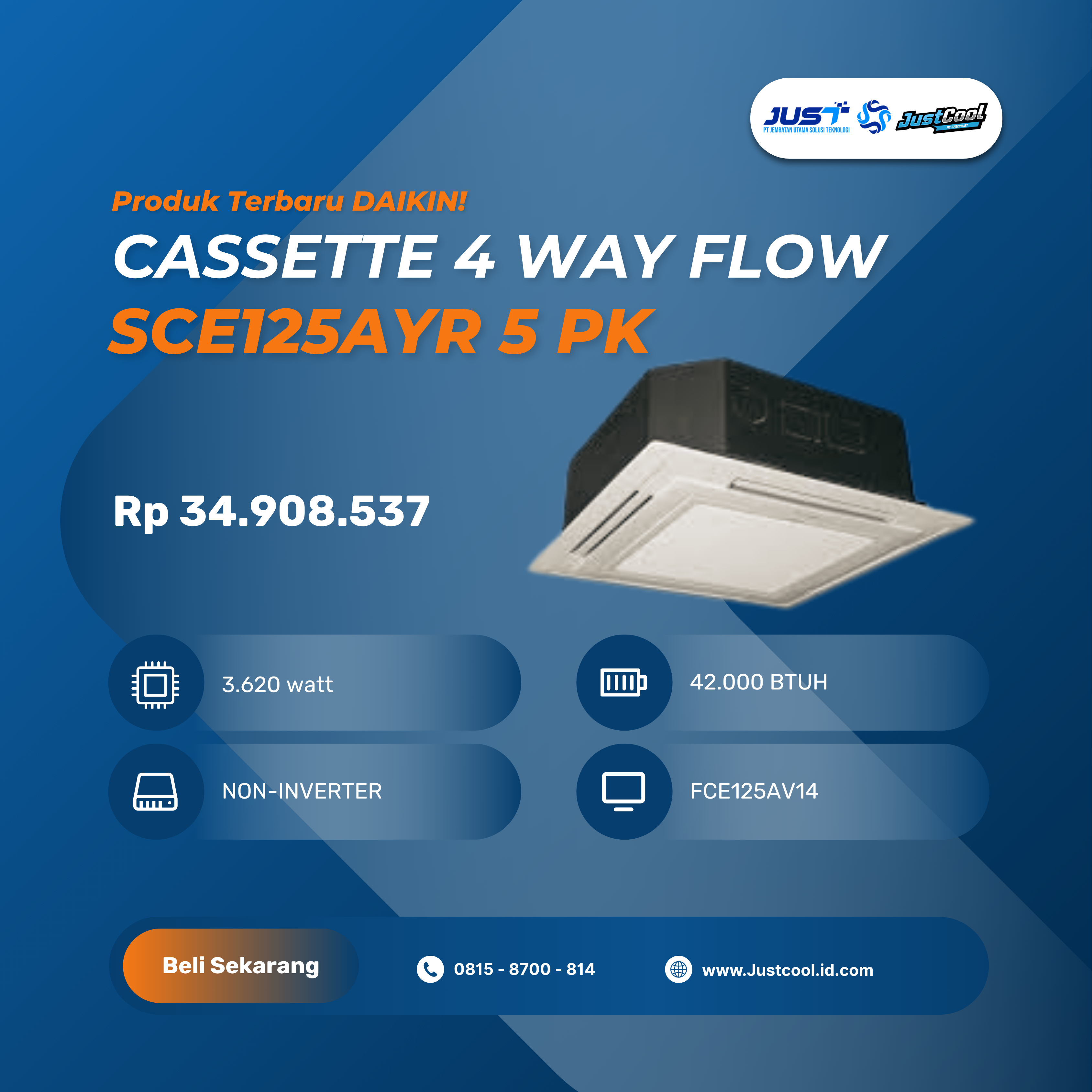Daikin Cassette 4 Way Flow SCE125AYR 4 PK