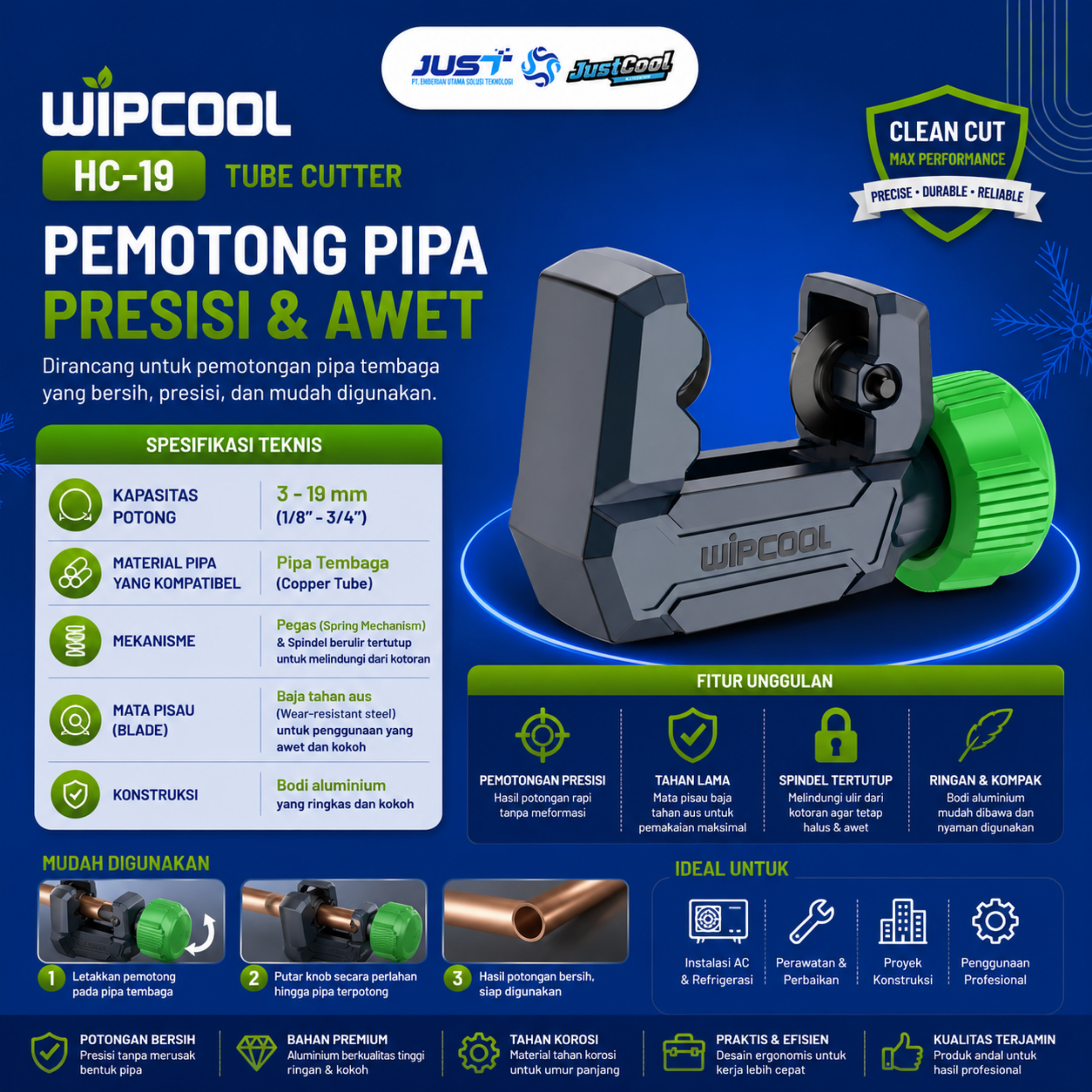 Wipcool Tubbe Cutter 3-19mm - Model HC-19 2