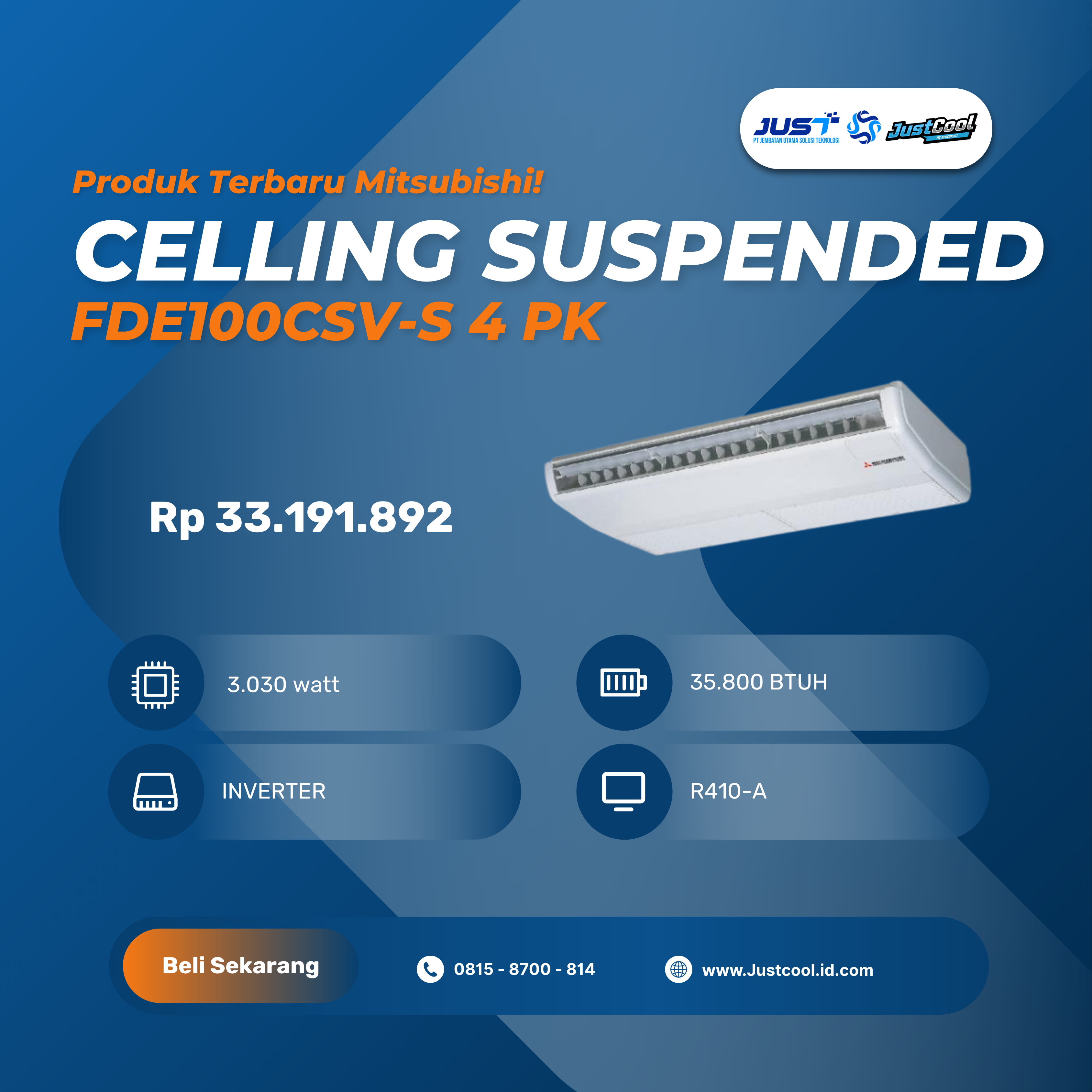 Mitsubishi Ceiling Suspend R410A 4pk