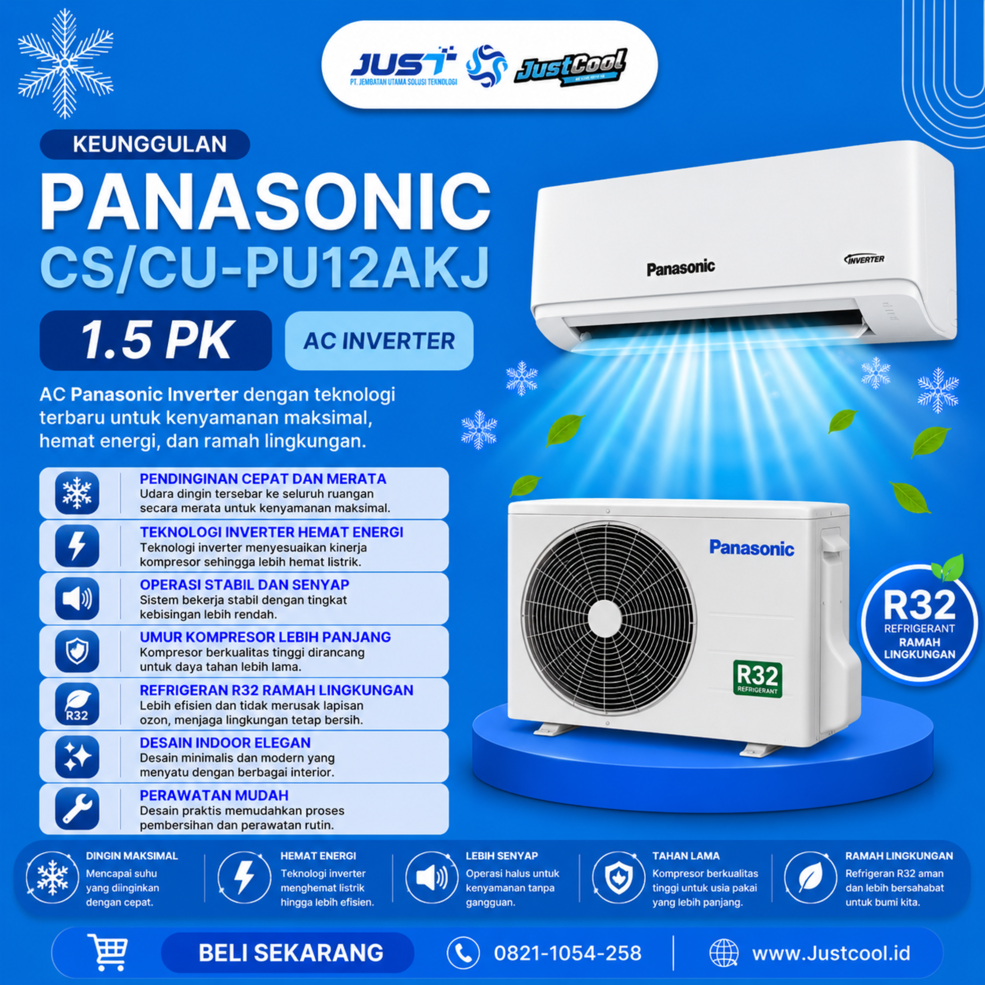 Panasonic Inverter CS/CU 1.5PK 2