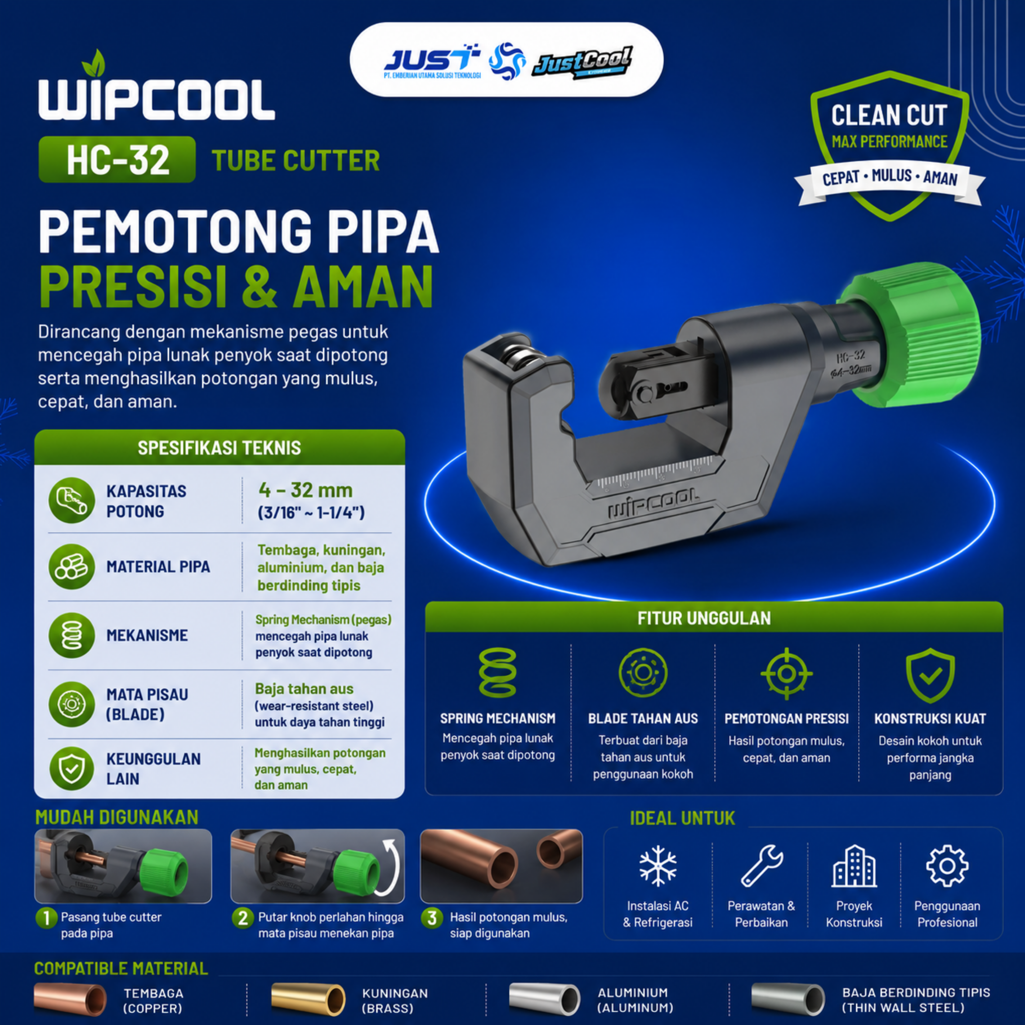 Wipcool Tubbe Cutter 4-32mm - Model HC-32 2
