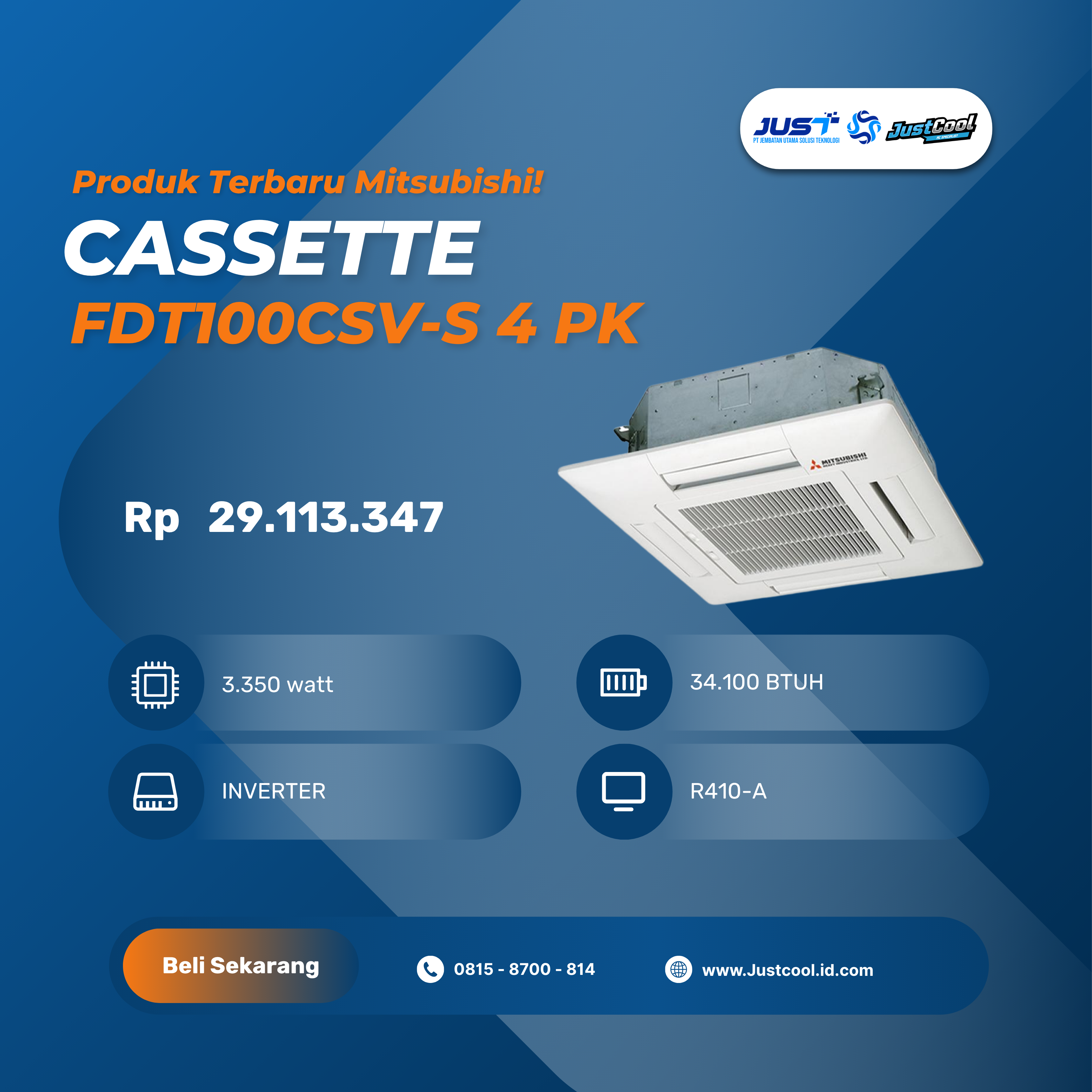 Mitsubishi Cassette FDT100CSV-S 4PK