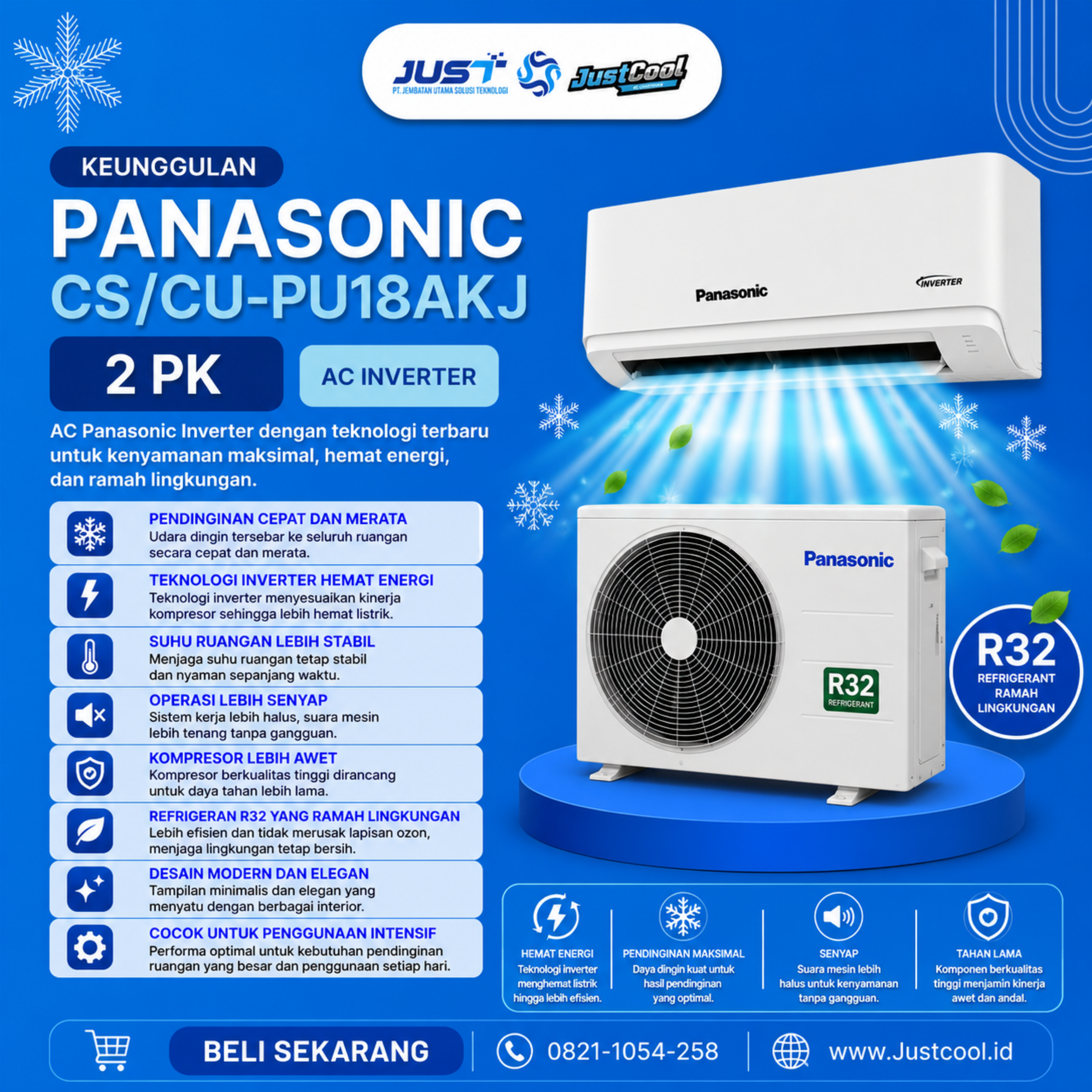 Panasonic Inverter CS/CU 2PK 2