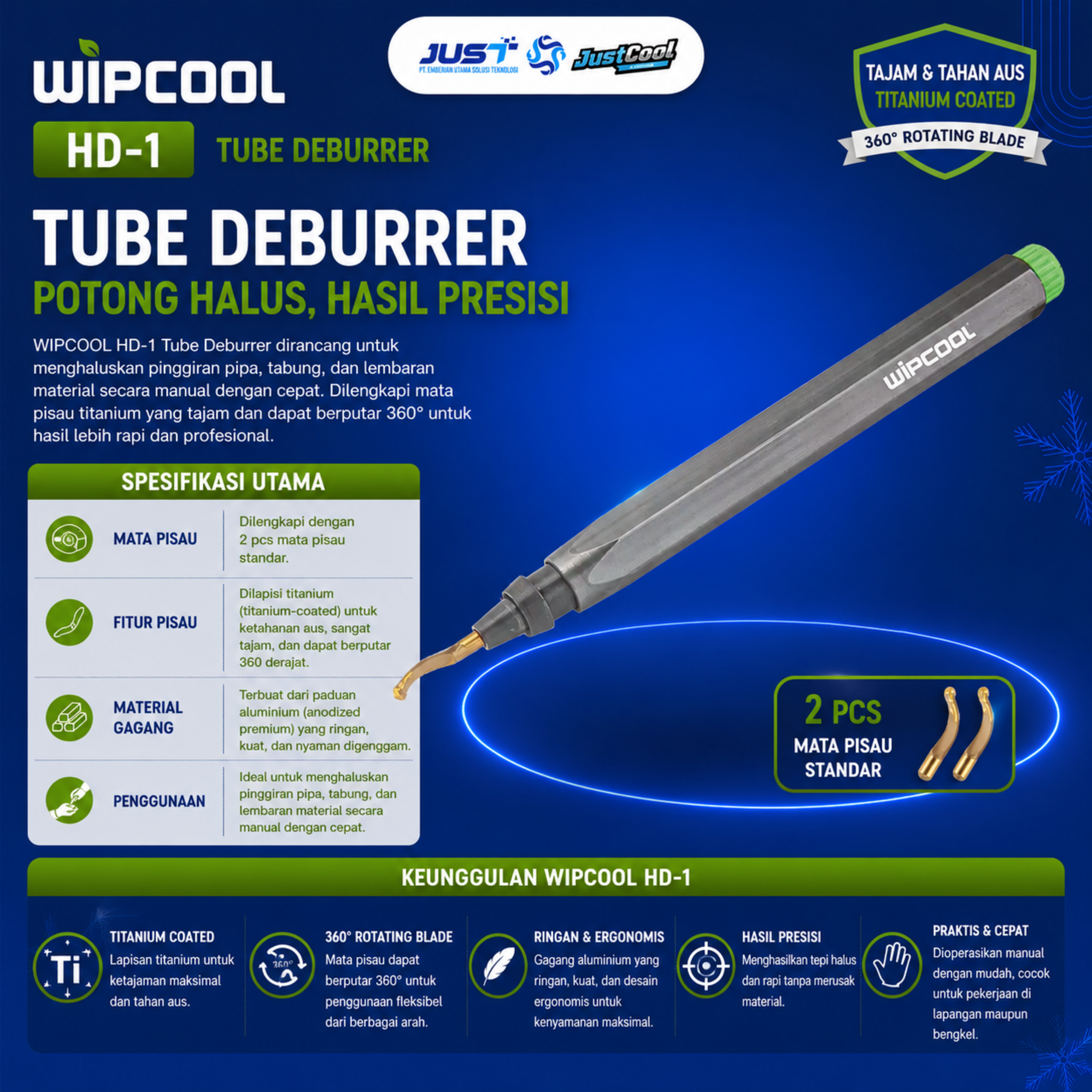 Wipcool Tubbe Deburrer 1 Piece Spare Blade Include - Model HD-1 2