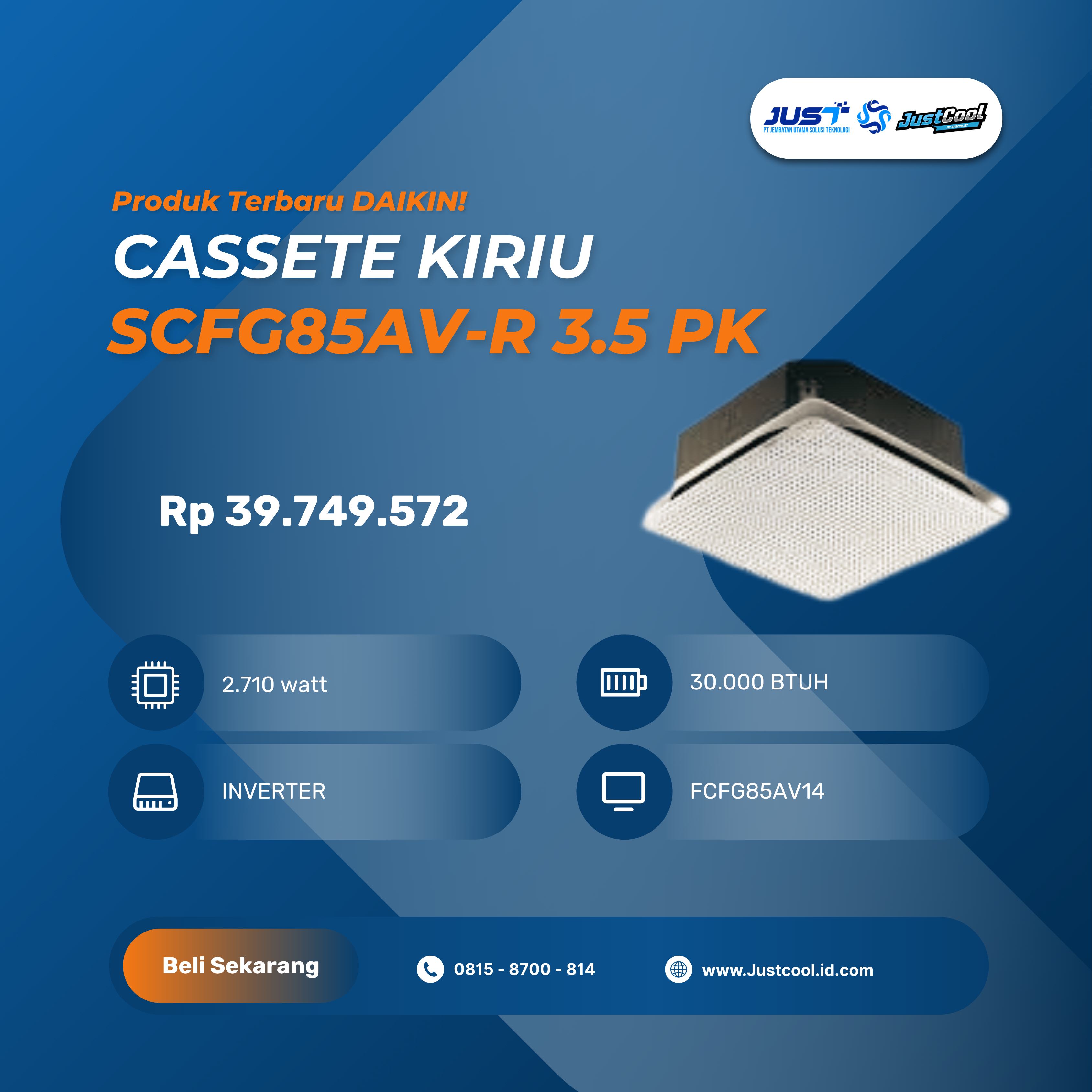 Daikin Cassette Kiriu SCFG85AV-R 3.5 PK 
