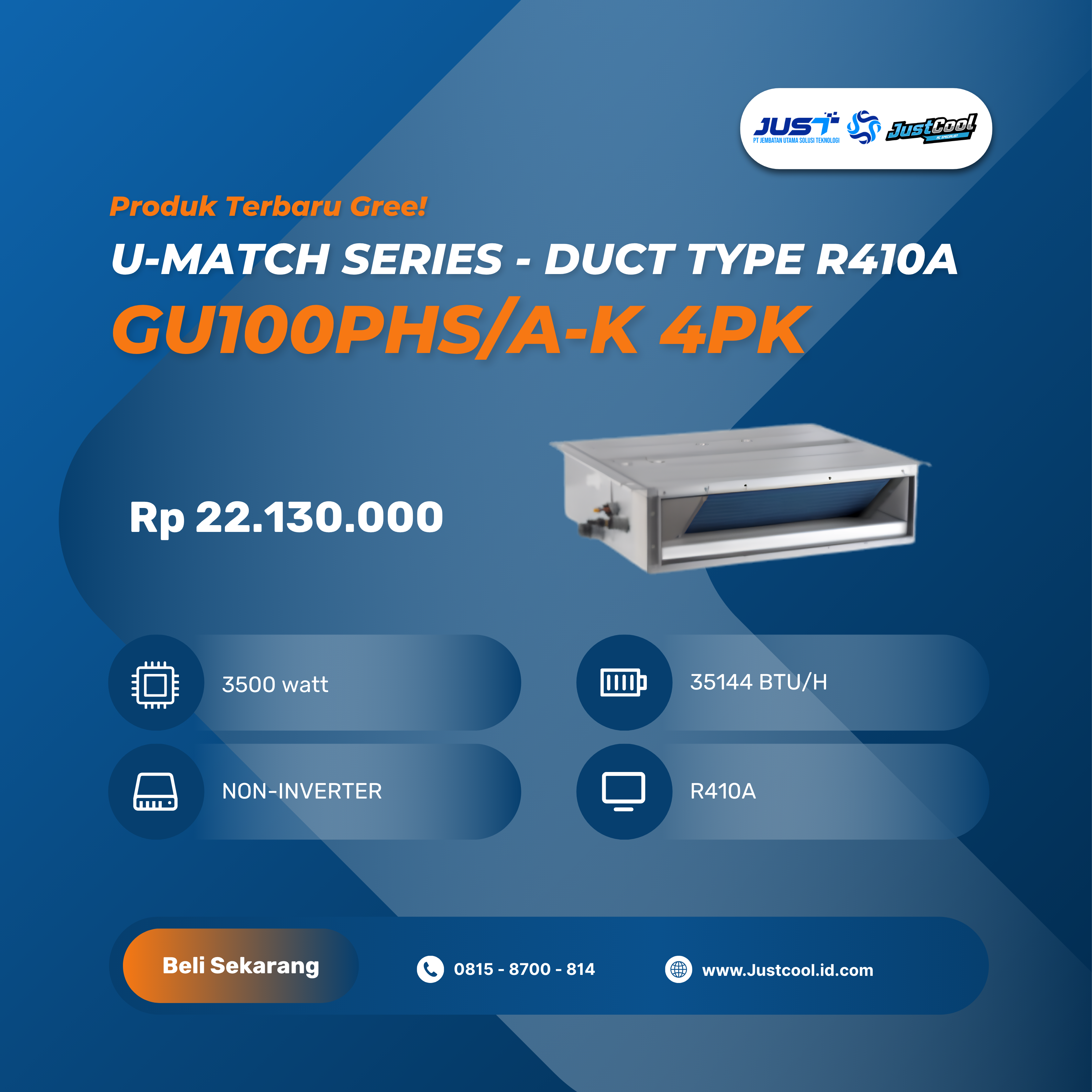 Gree U-Match Series - Duct Type R410A 4PK