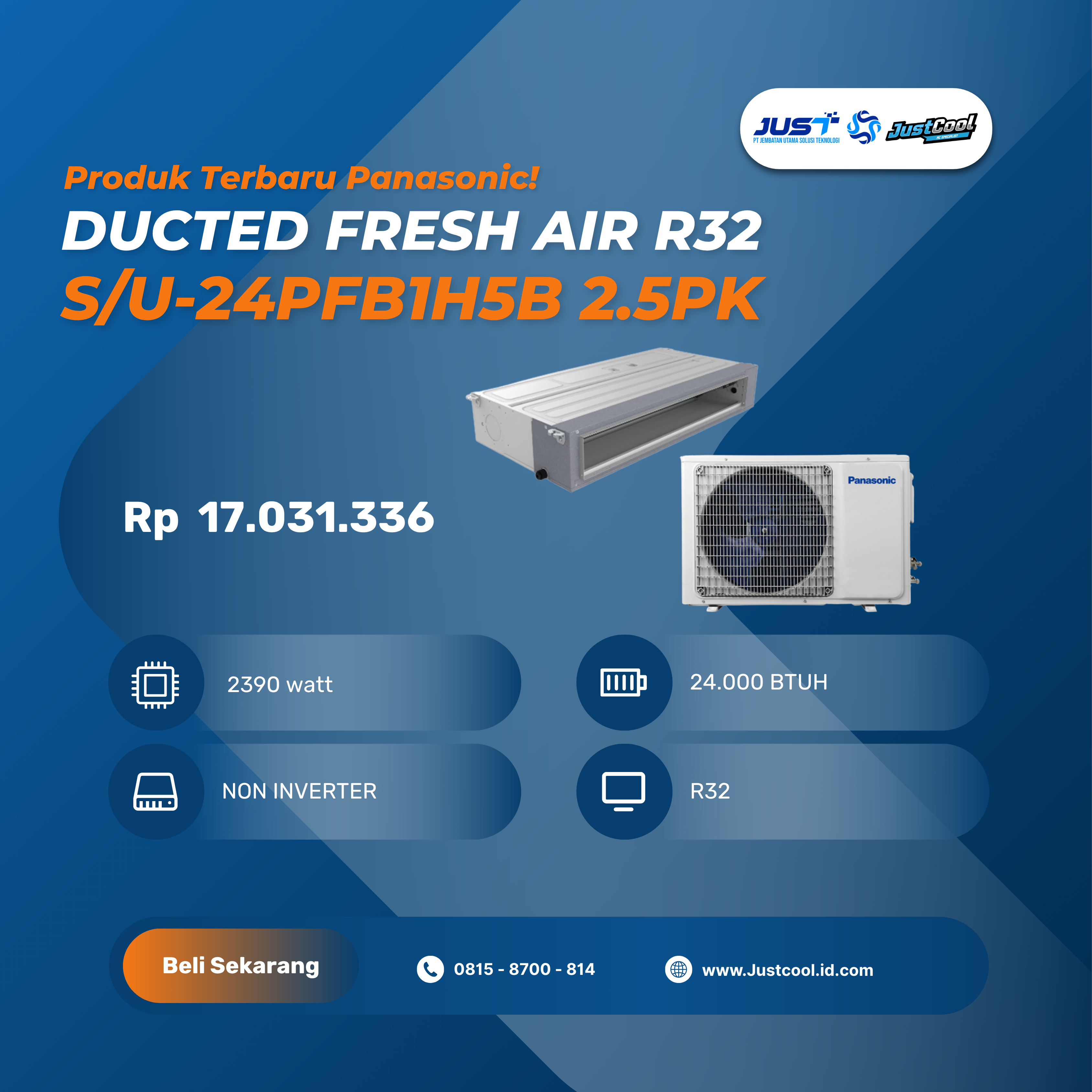 Panasonic Ducted Fresh Air R32 2.5PK