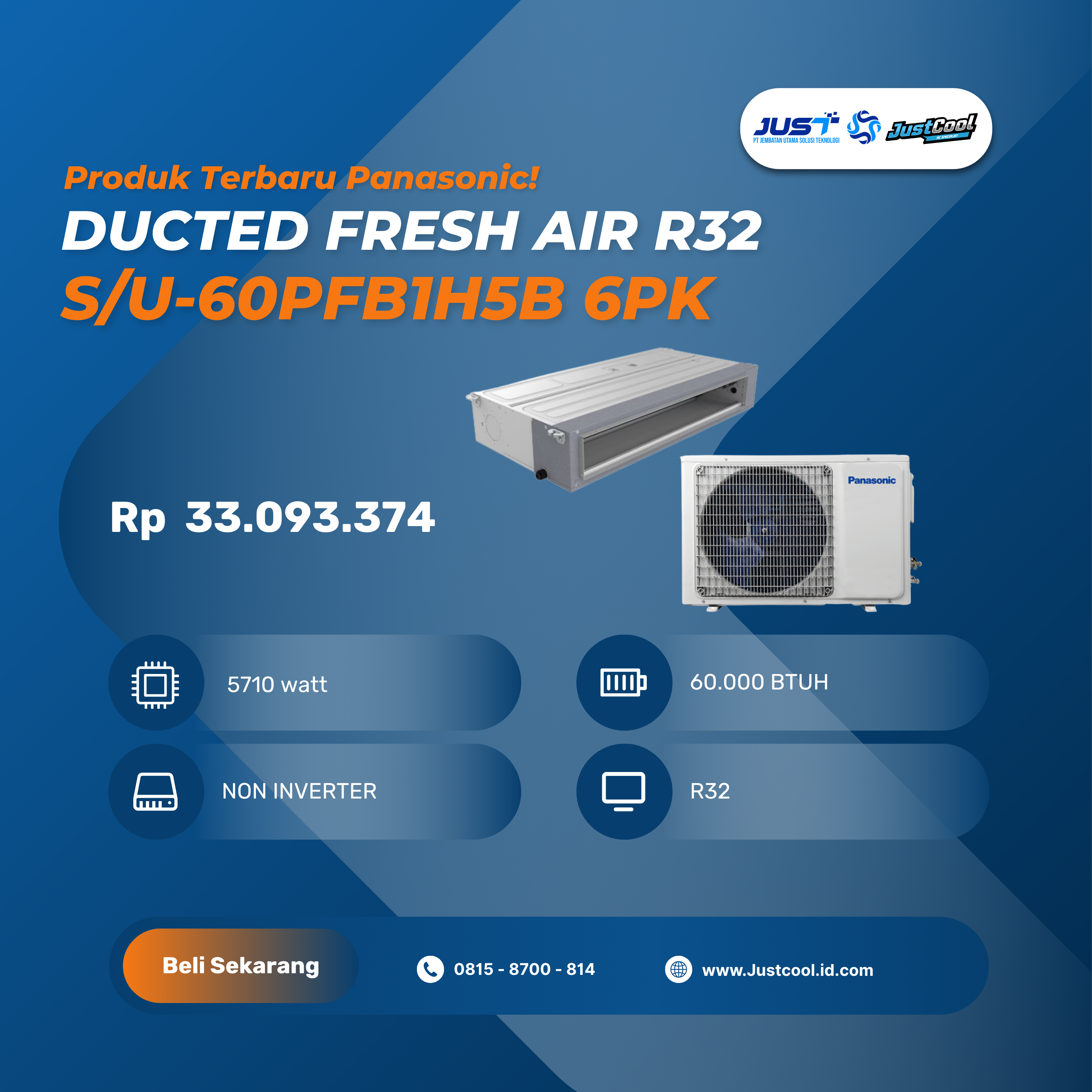 Panasonic Ducted Fresh Air R32 6PK