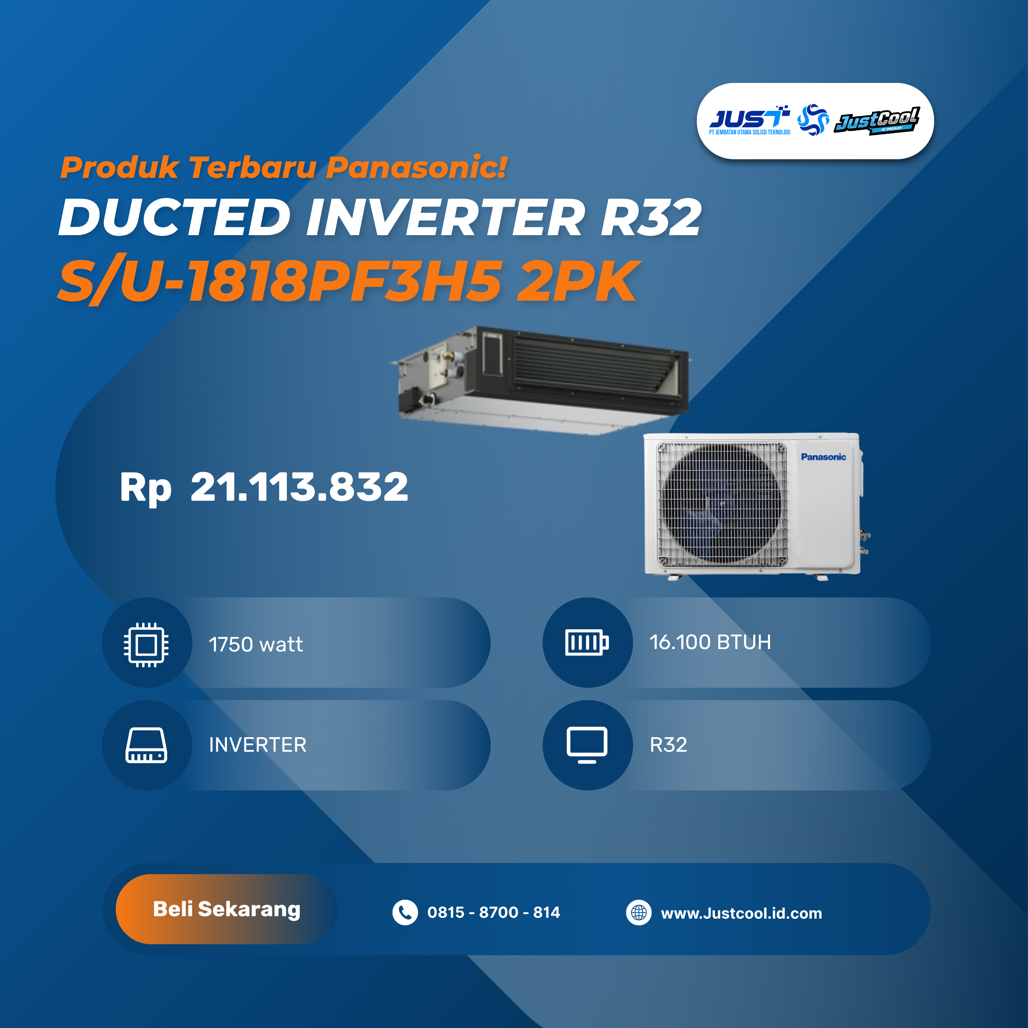 Panasonic Ducted Inverter R32 2PK