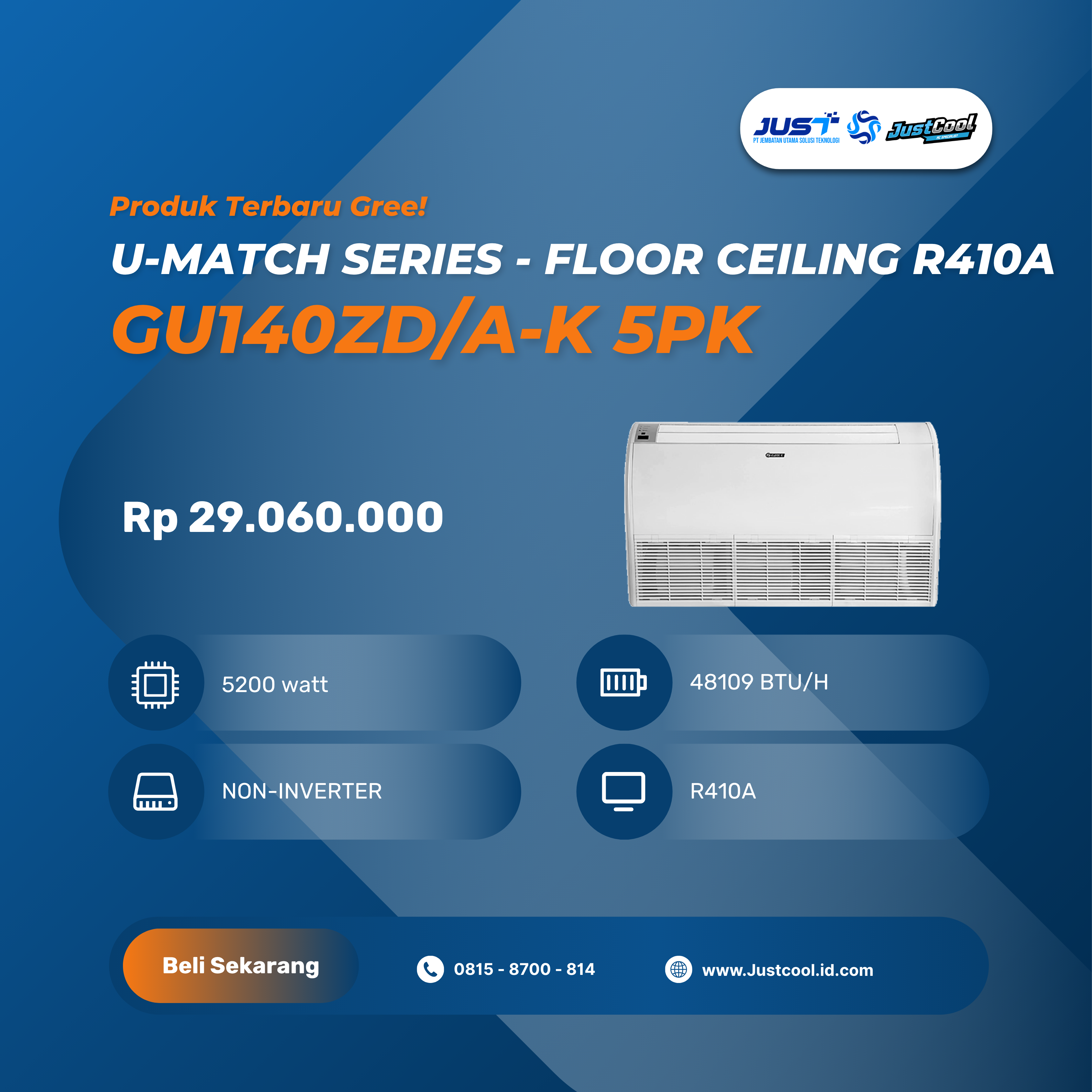 Gree U-Match Series - Floor Ceiling R410A 5PK