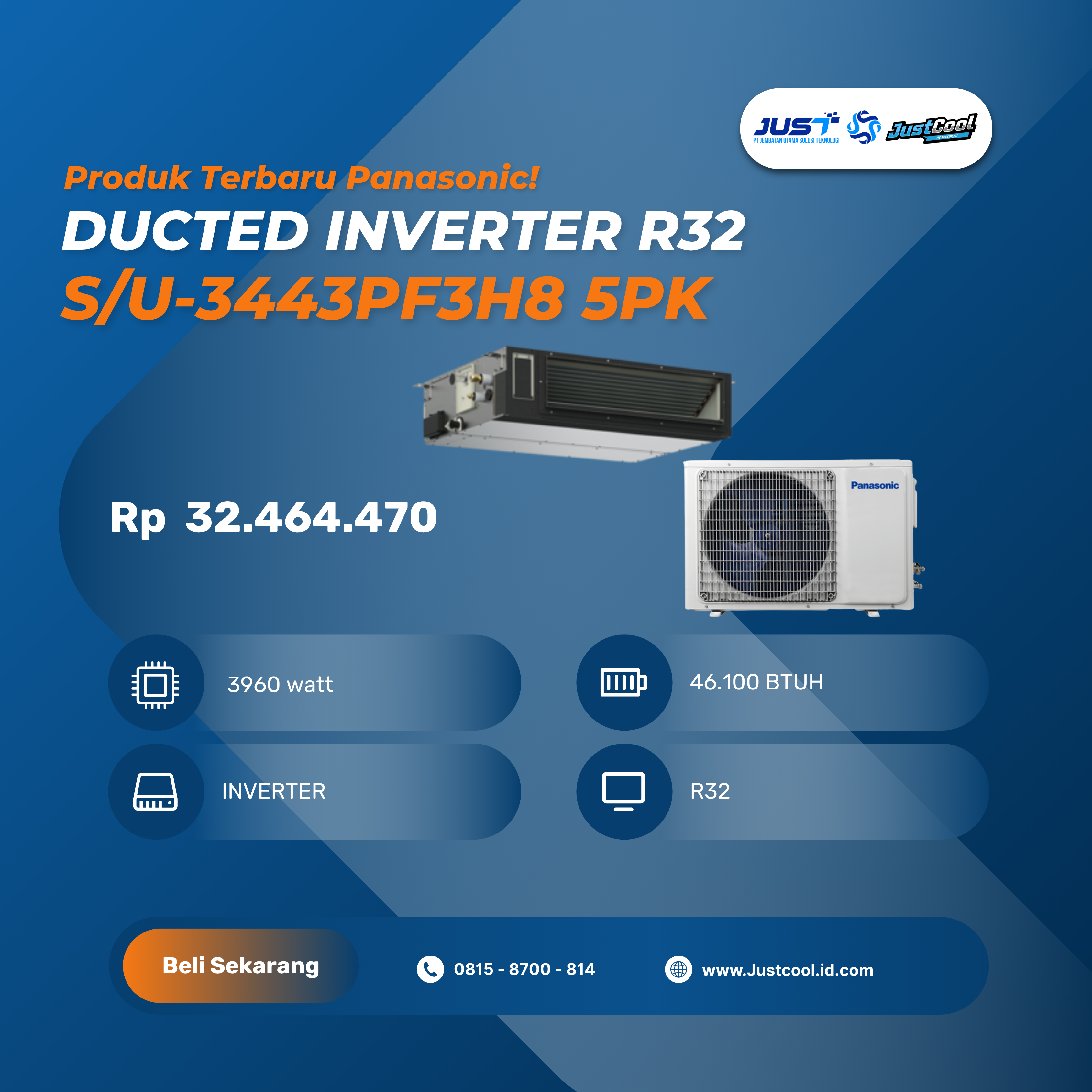 Panasonic Ducted Inverter R32 H8 5PK