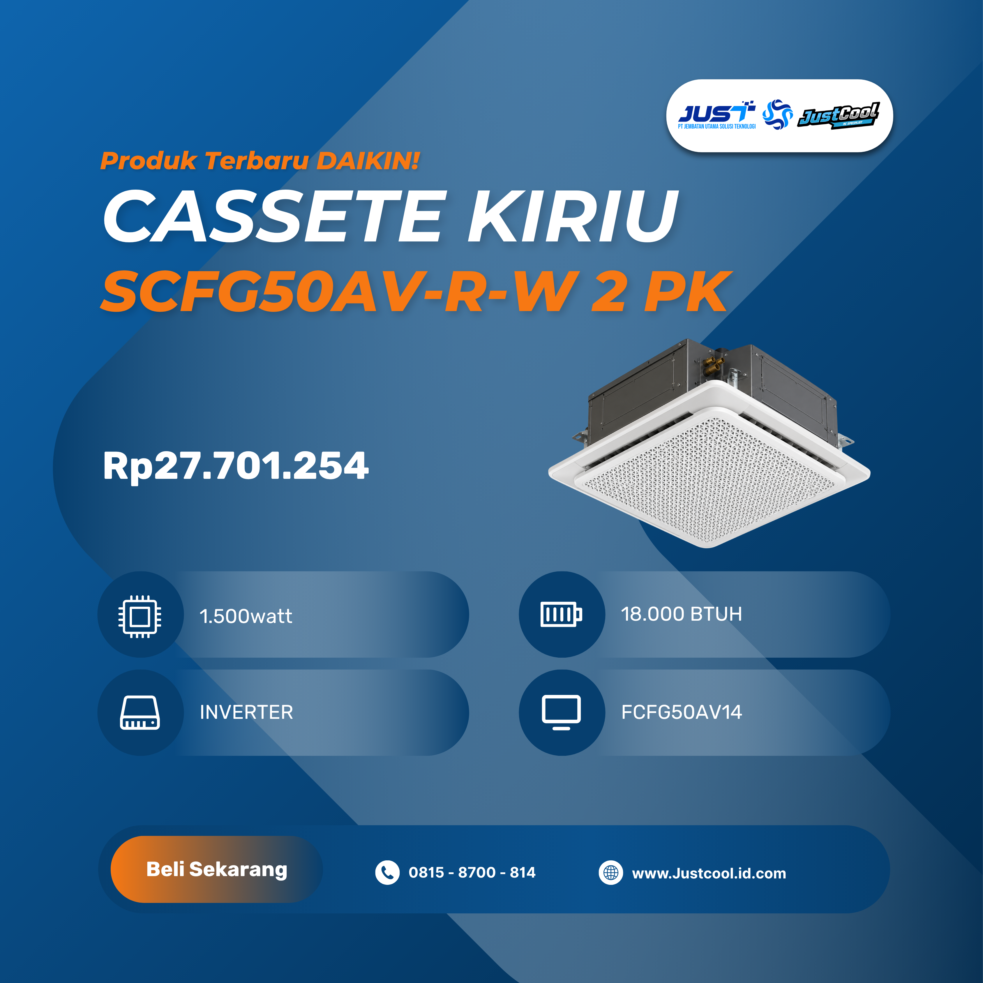 Daikin Cassette Kiriu SCFG50AV-R-W 2 PK