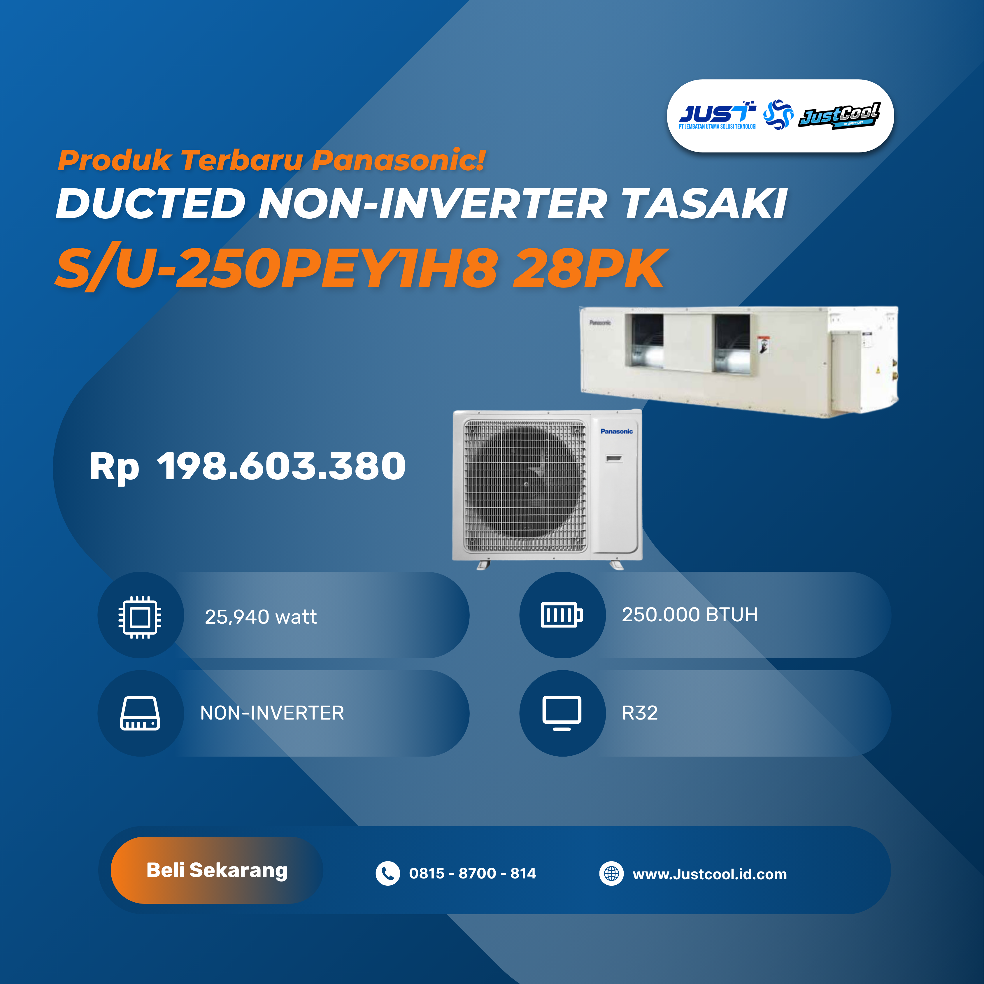 Panasonic Ducted Non-Inverter Tasaki R32 28PK