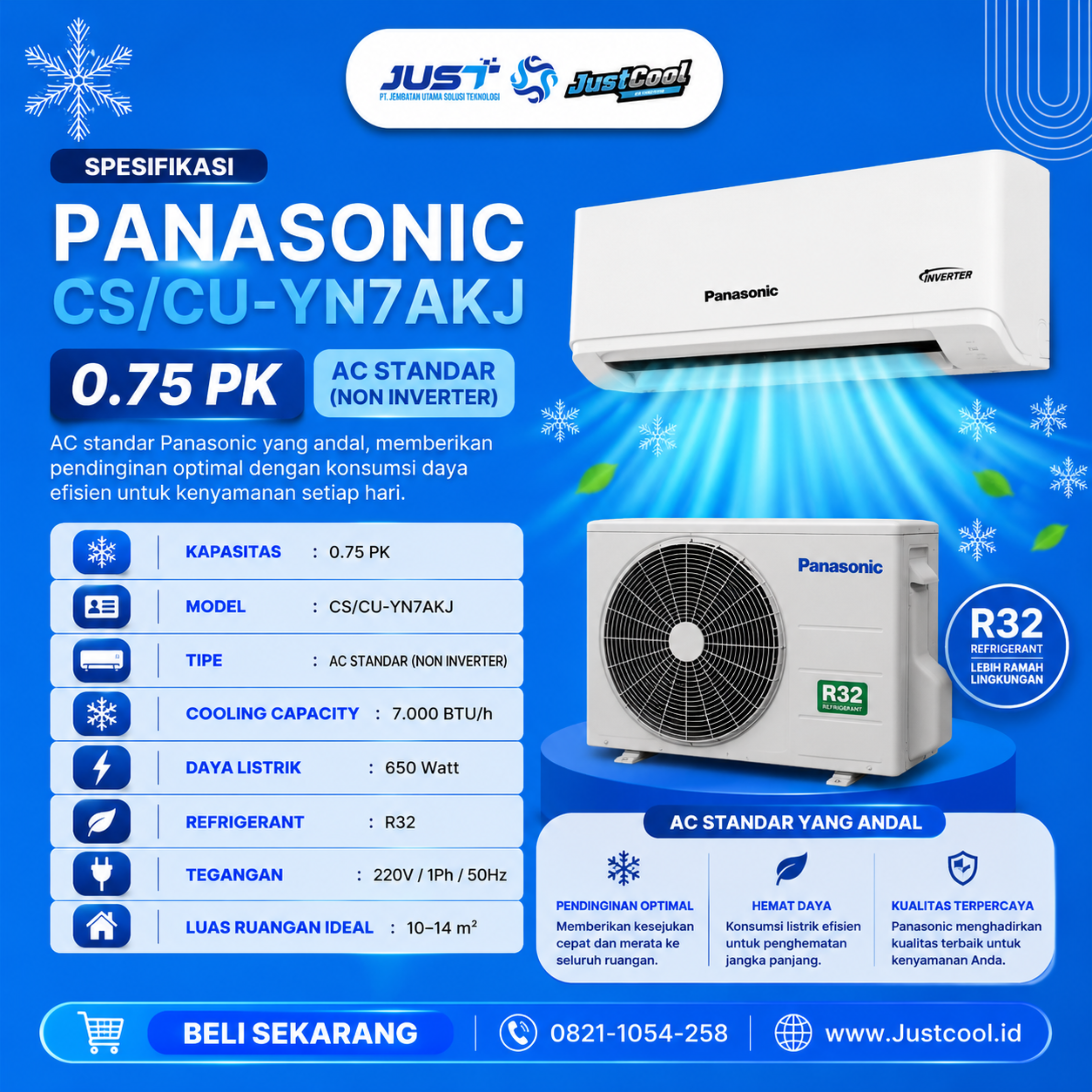 Panasonic Non-Inverter 0.75 PK 3