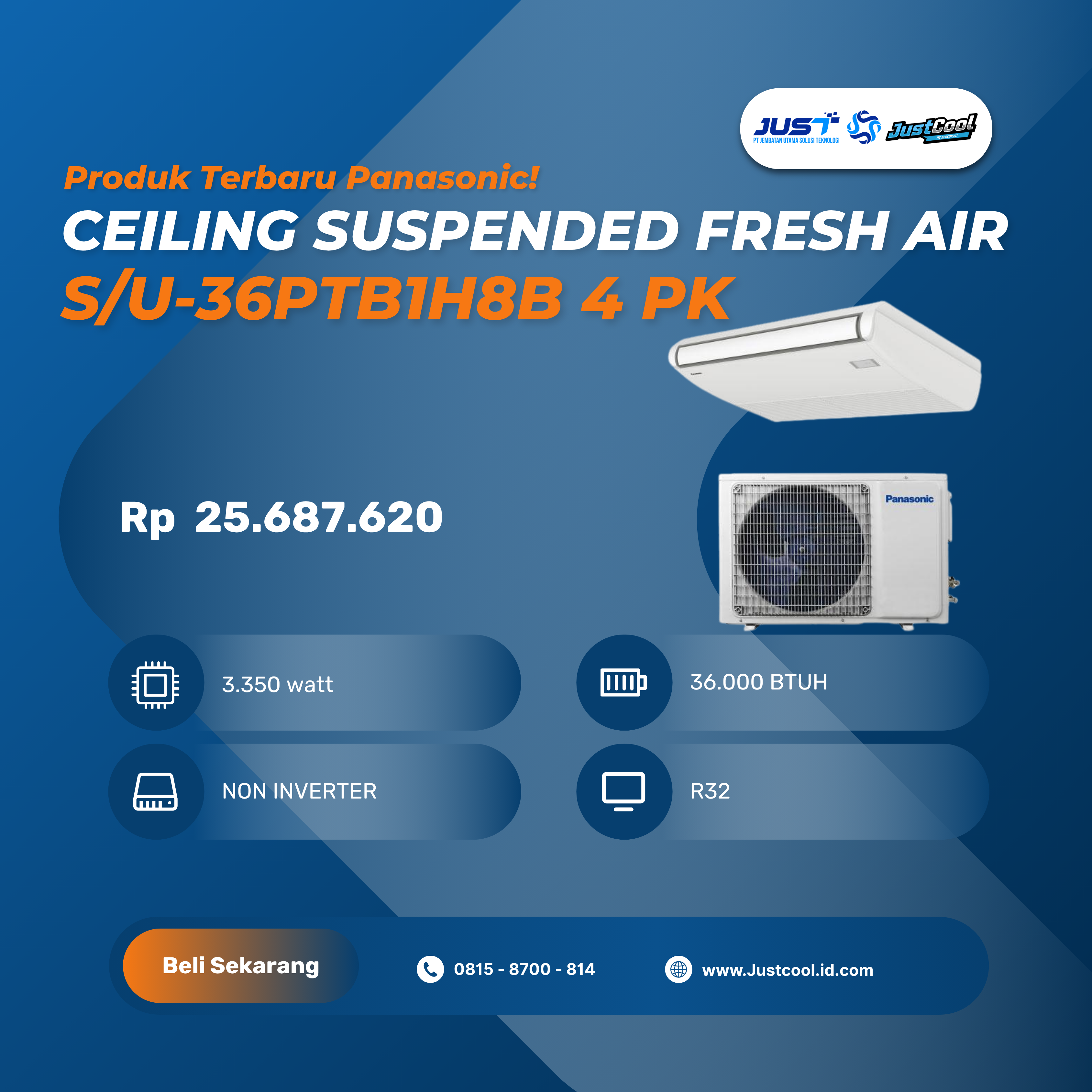 Panasonic Ceiling Suspend Fresh Air R32 4PK