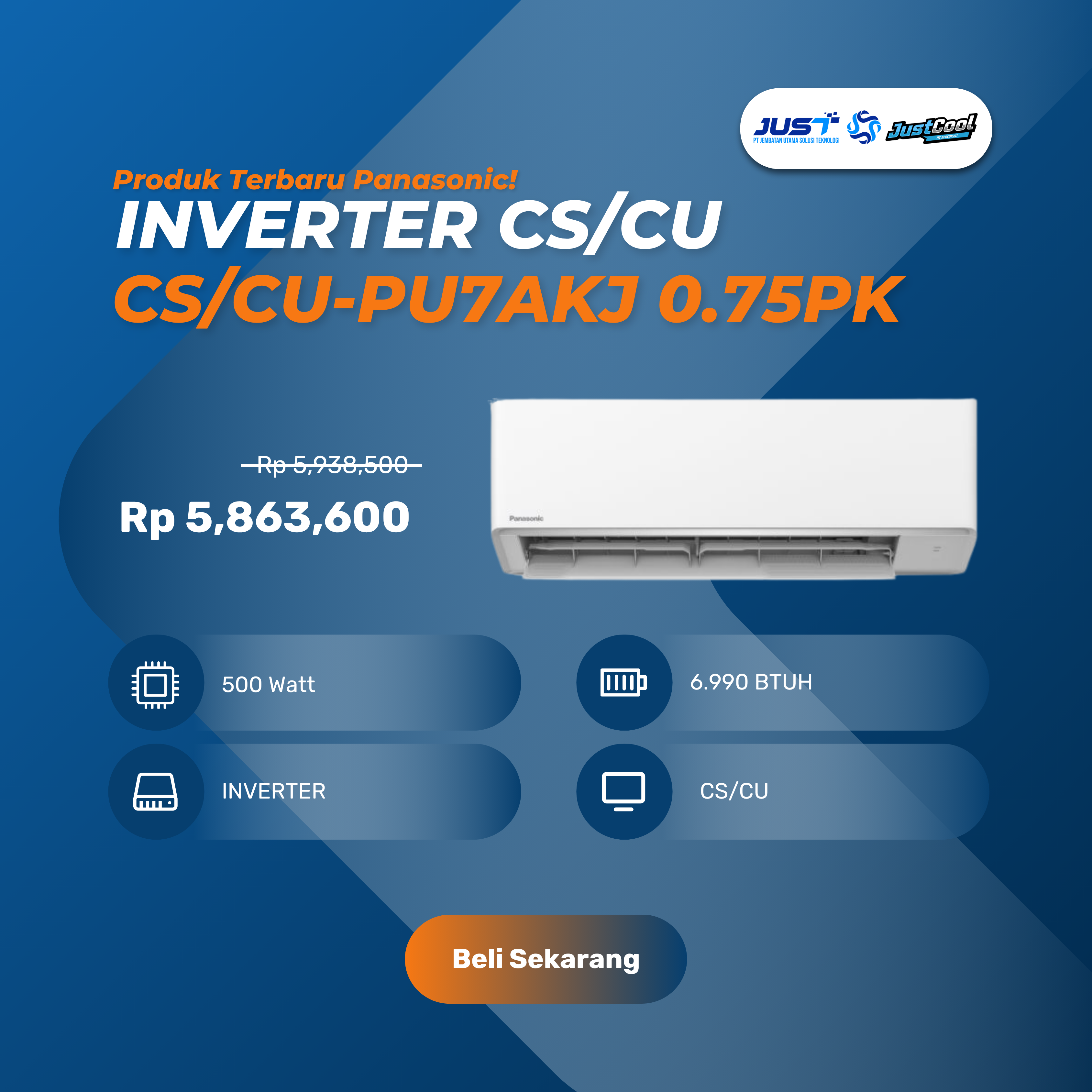 Panasonic Inverter CS/CU 0.75PK