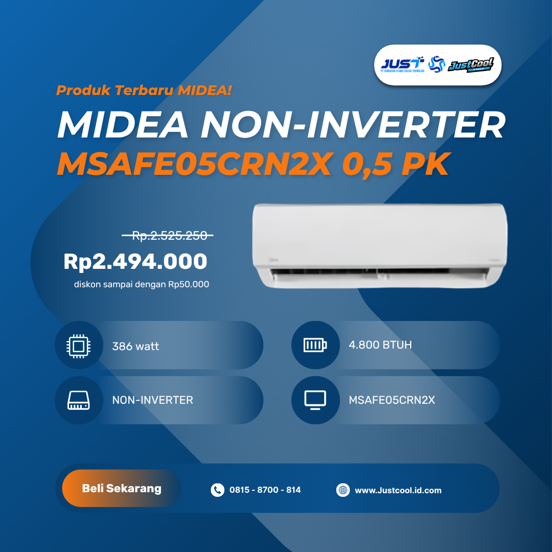 Midea AC MSAFE05CRN2X 0.5 PK